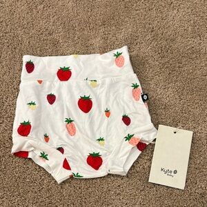 Kyte BABY Strawberry Print Shorts - White and Red